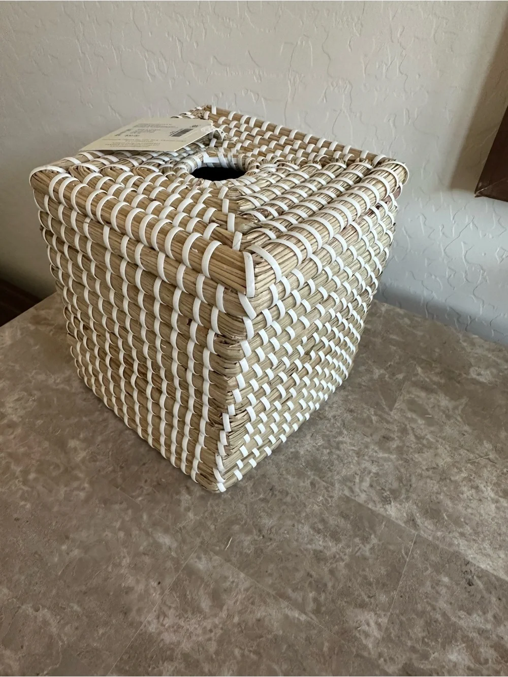 Southern Living Natural and White Woven Bath Accessory Set